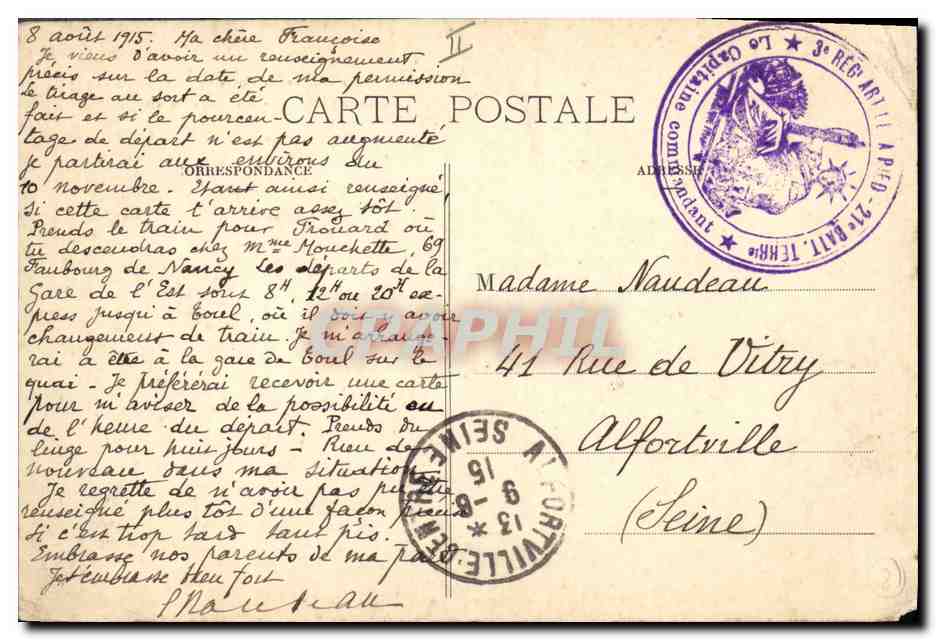 Gerbéviller — La Rue Gambetta — 1914 — La Guerre en Lorraine B-344 — Verso