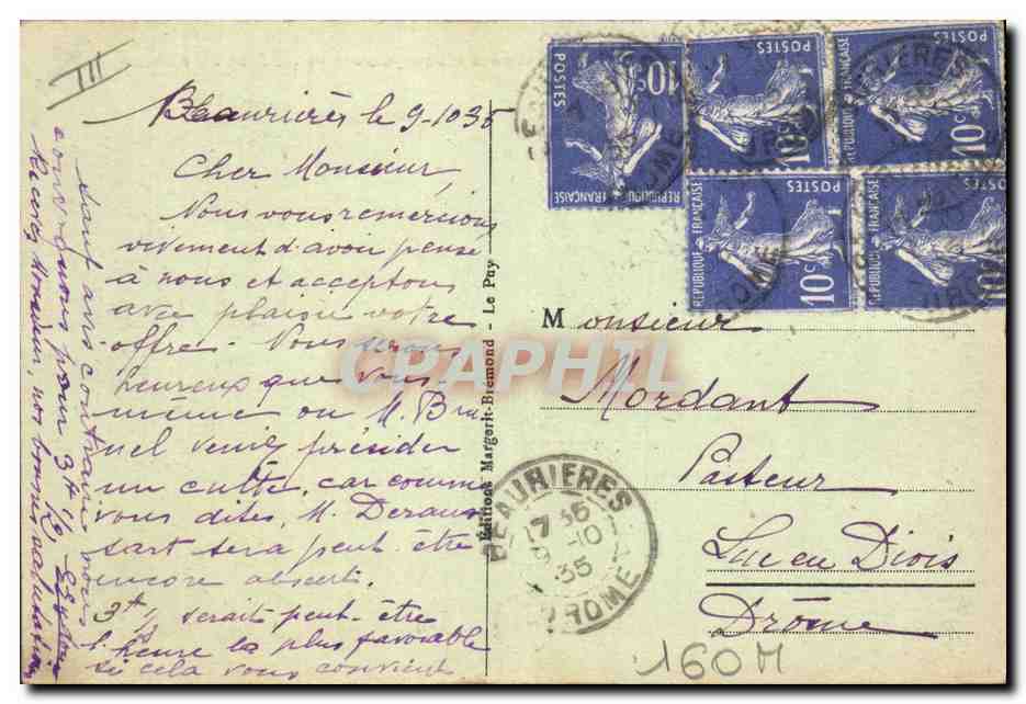 CPA Folklore Une scene champetre Paysannes montagnardes se rendant au marche Ane Mule — Verso