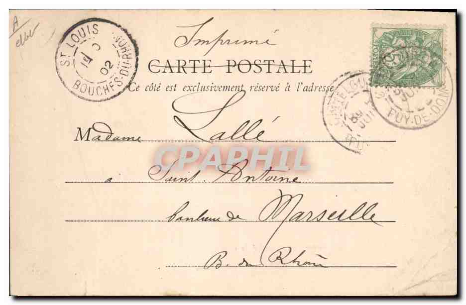 CPA Folklore Auvergnats allant a la ville — Verso