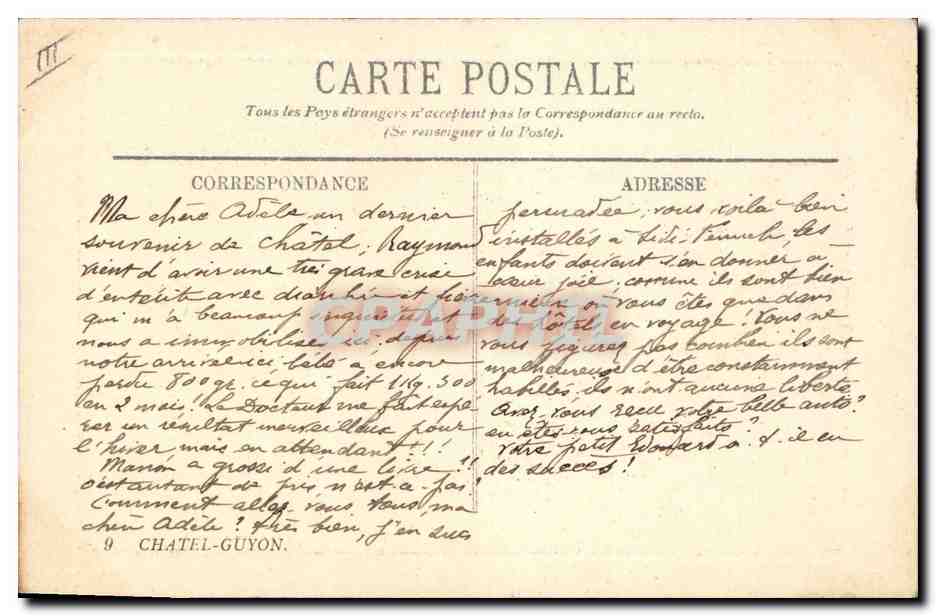 CPA Folklore Chatel Guyon Types Brayands — Verso