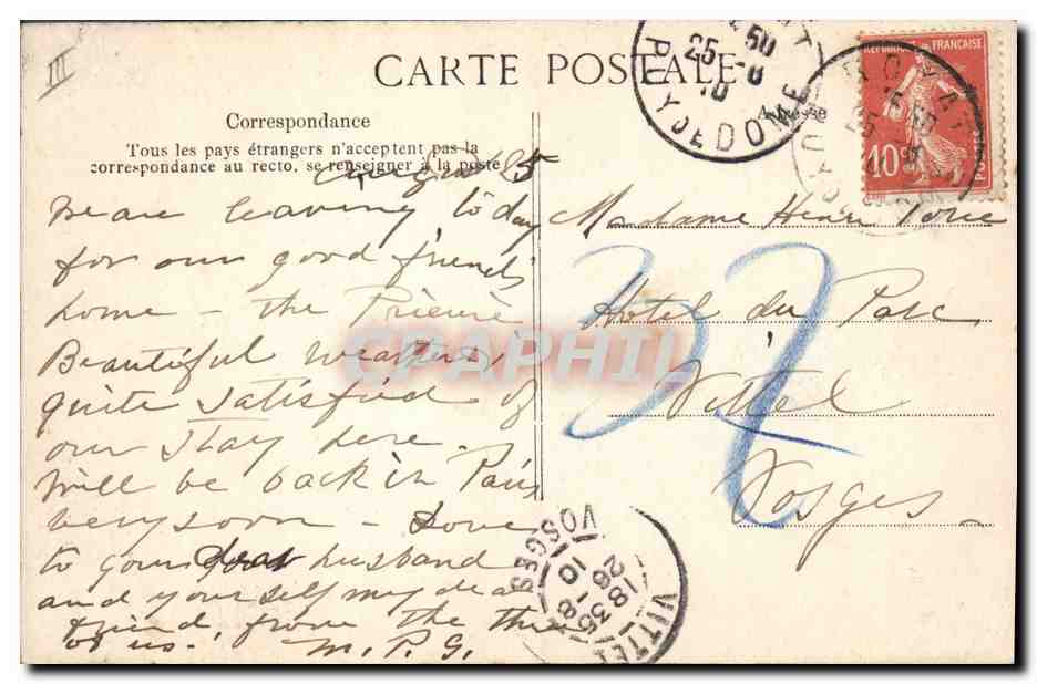 CPA Folklore Paysans Auvergnats — Verso