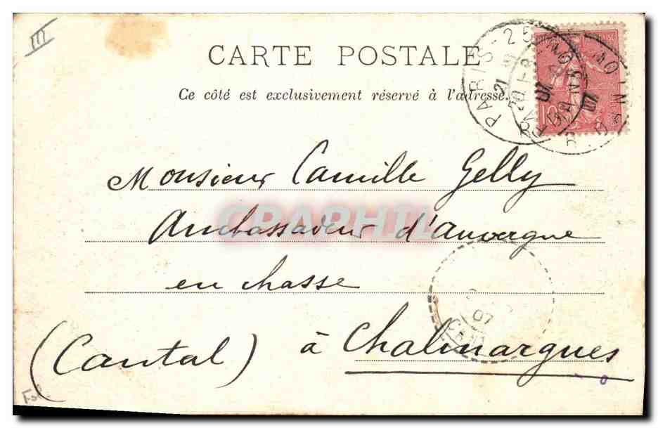 CPA Folklore Danse de la bourree Auvergne — Verso