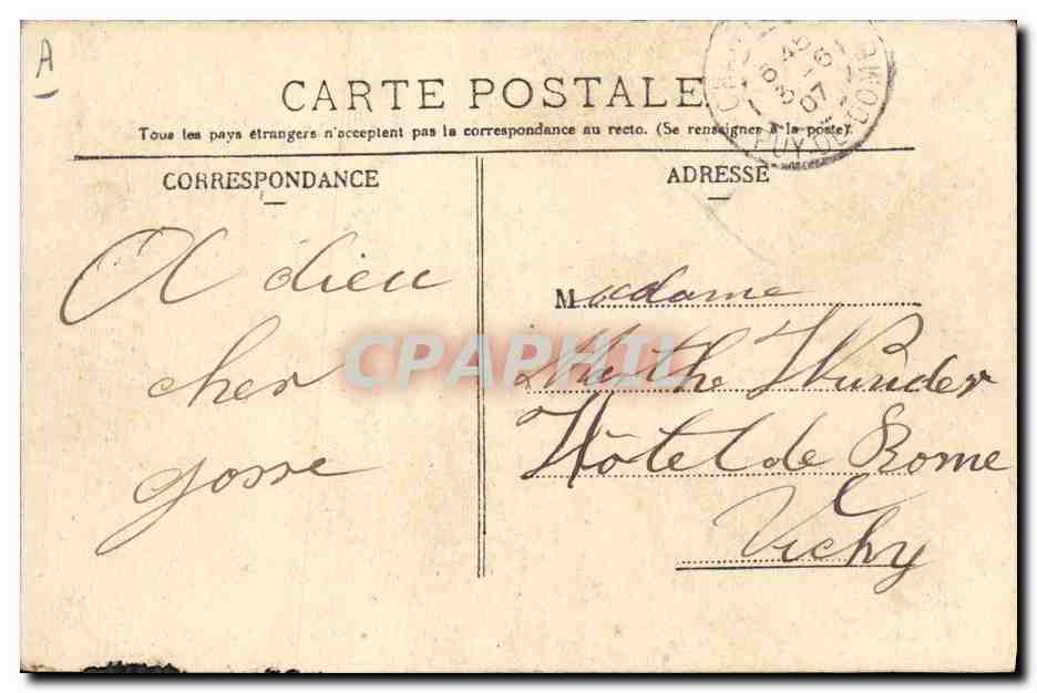 CPA Folklore Auvergne La bourree — Verso
