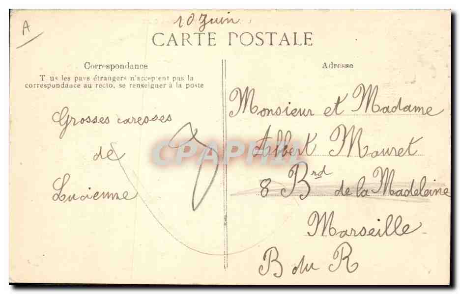 CPA Folklore Auvergne La bourree  — Verso