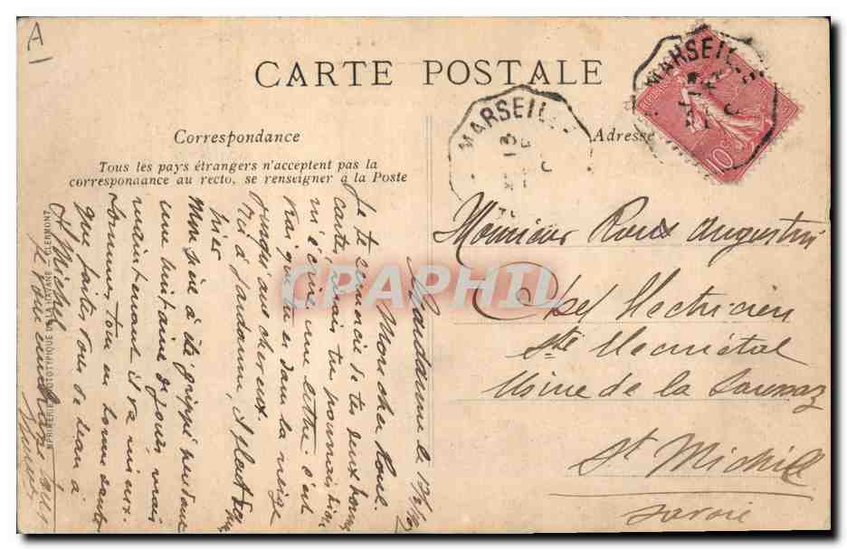 CPA Folklore Auvergne La bourree  — Verso