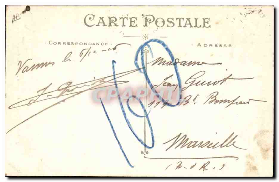 CPA Folklore Morbihan Costume d'Auray avec chale  — Verso
