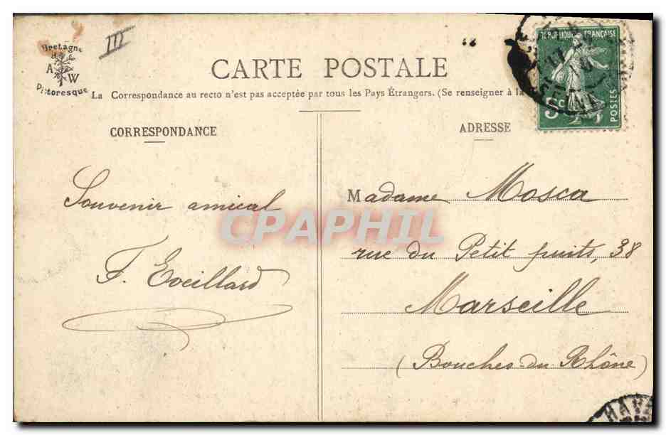 CPA Folklore Costume de Saint Quay Portrieux  — Verso