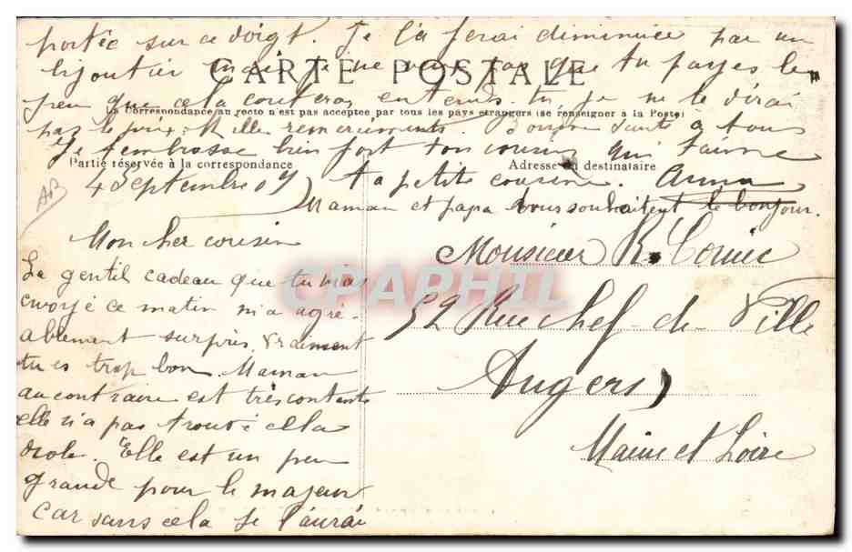 CPA Folklore Les noces d'or de Tad Coz et Man Coz Differents costumes de Quimper — Verso