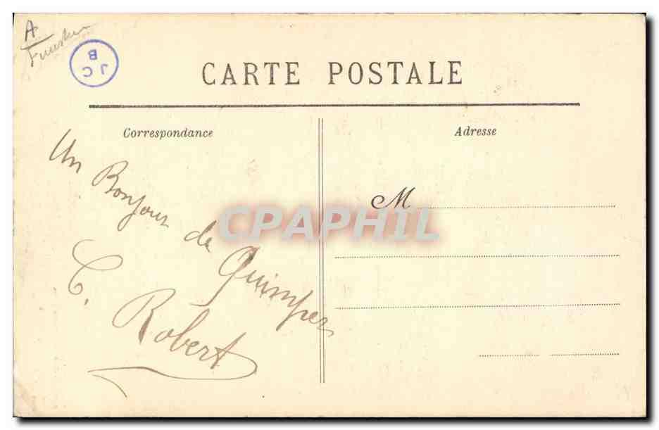 CPA Folklore Jeune fille de Chateauneuf du Faou — Verso