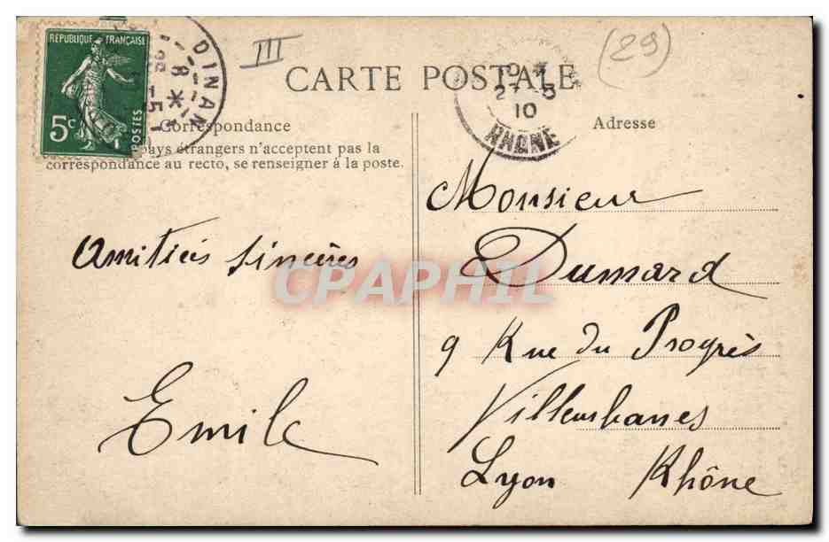 CPA Folklore Jeune fille de Bannalec Costumes de Semaine — Verso