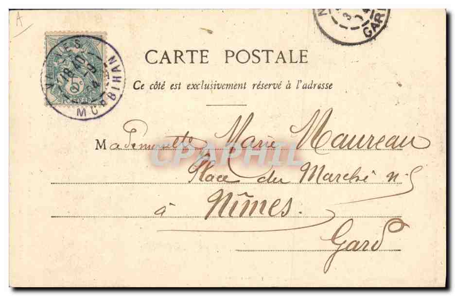 CPA Folklore Pont Aven Le Dimanche on met son beau tablier moire et son plus joli sourire — Verso