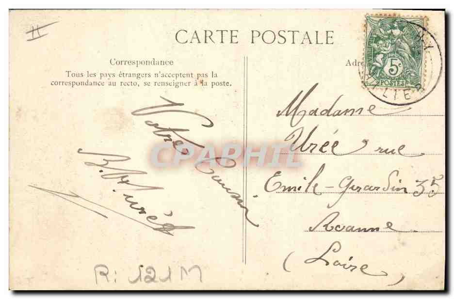 CPA Folklore Auvergne La bourree — Verso