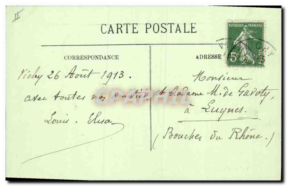 CPA Folklore Auvergne Depart pour la fete — Verso