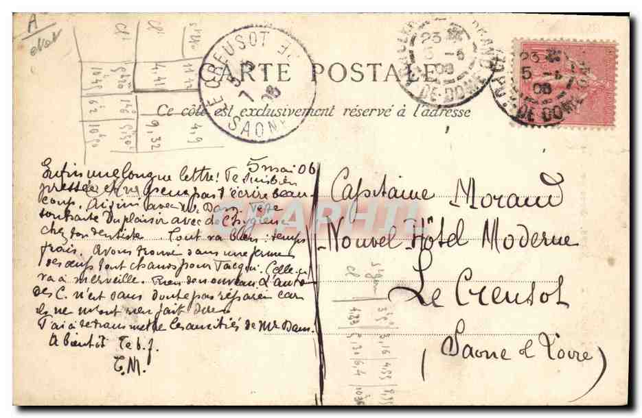 CPA Folklore Auvergne Gens de chez nous Sur le seuil — Verso
