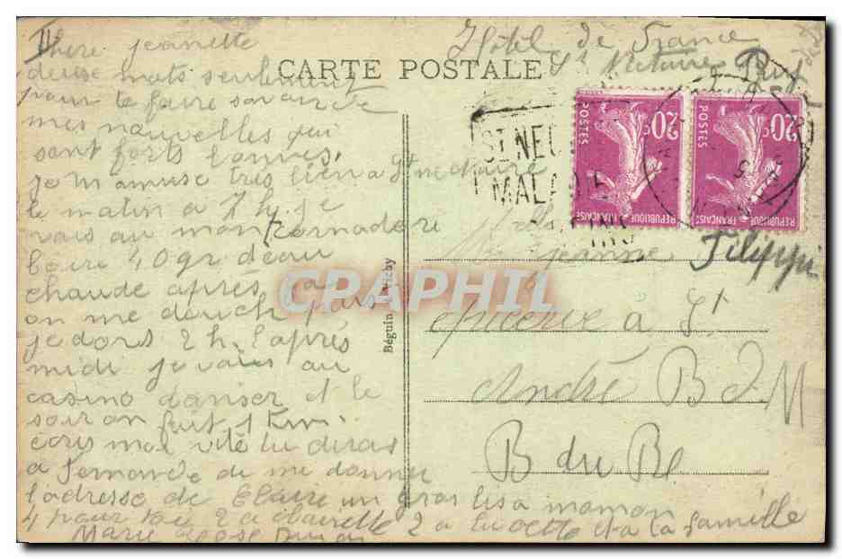 CPA Folklore Auvergne Interieur Auvergnat — Verso
