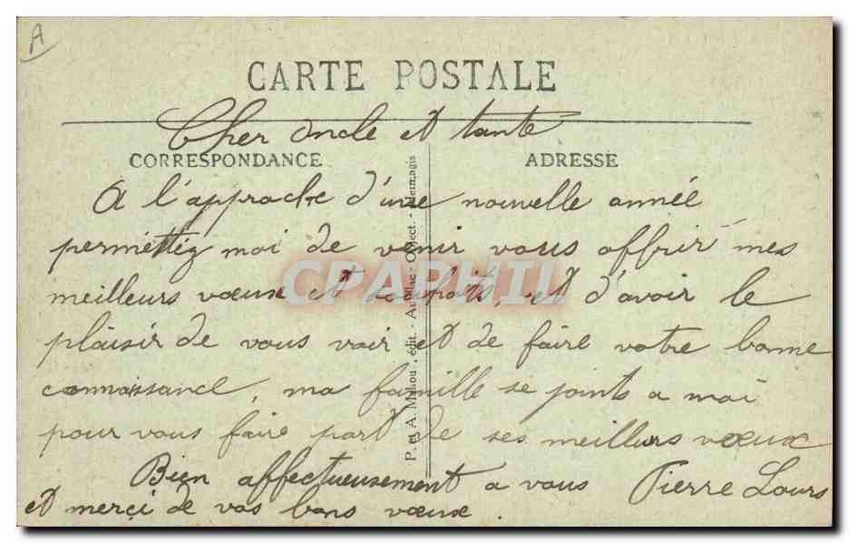 CPA Folklore Types d'Auvergne Un projet de mariage — Verso