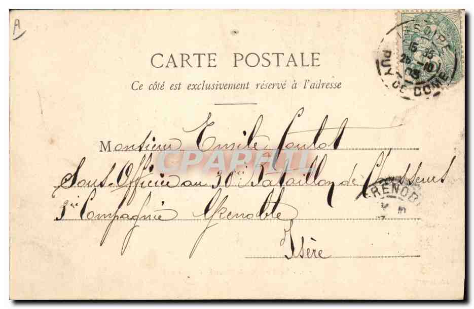 CPA Folklore La Montagnarde Bourree d'Auvergne — Verso