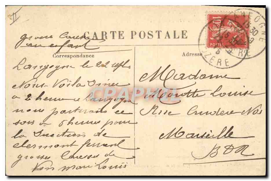CPA Folklore Auvergne La bourree — Verso