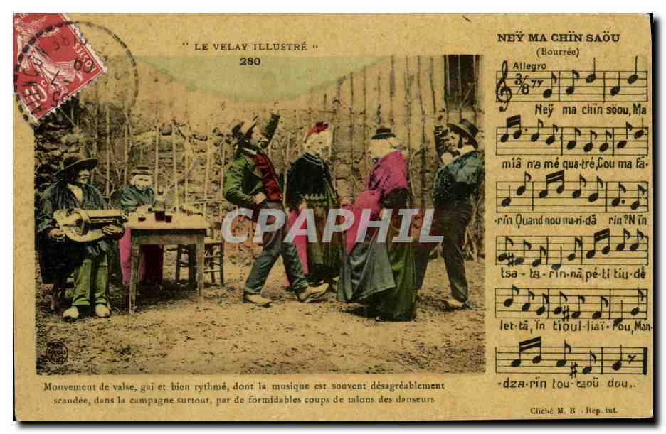 CPA Folklore Le Velay La bourree