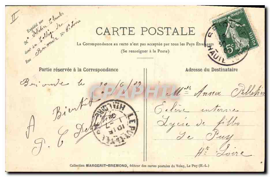 CPA Folklore La bourree a quatre Auvergne — Verso