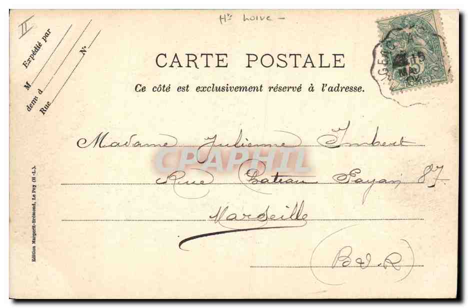 CPA Folklore Auvergne La bourree — Verso