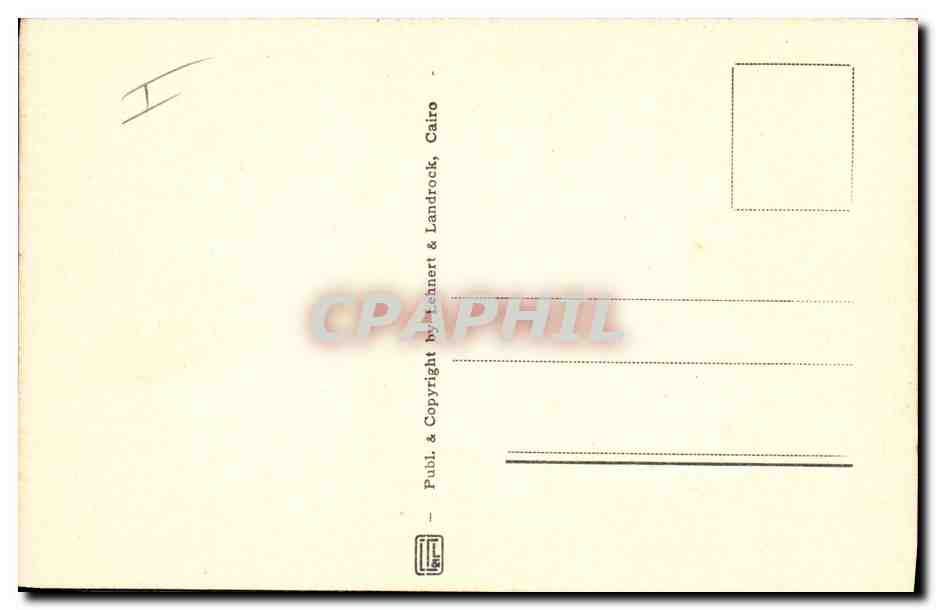 Cairo - The Excavated Sphinx — éditeur Landrock & Landroch, n° 1043 — Verso