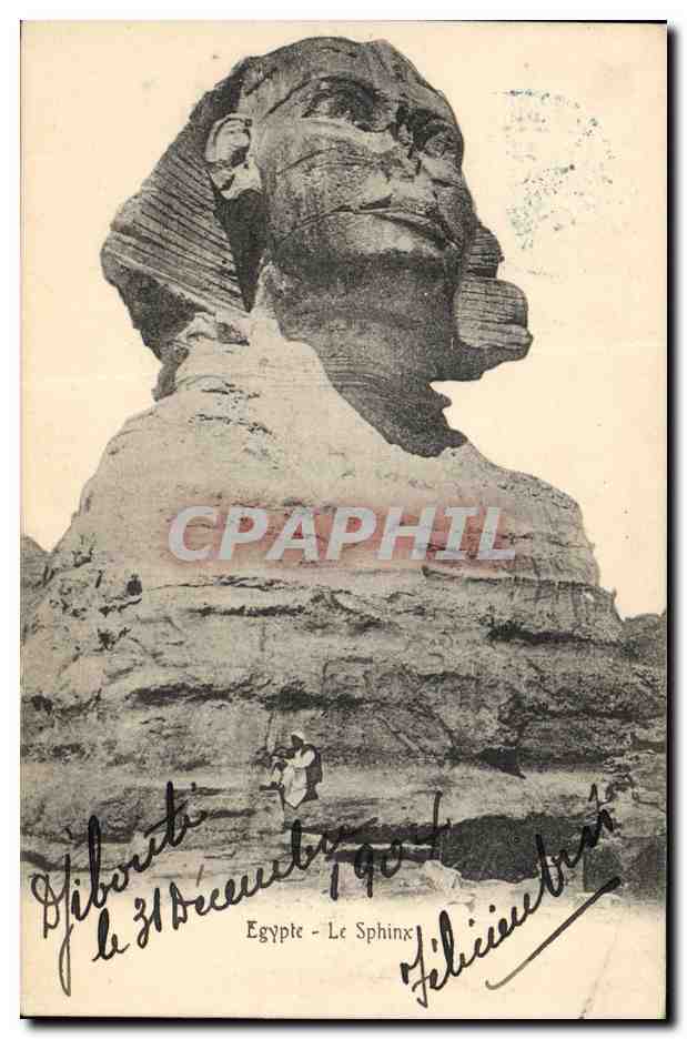 CPA Egypt Egypte Le sphinx Timbre Cote des Somalis