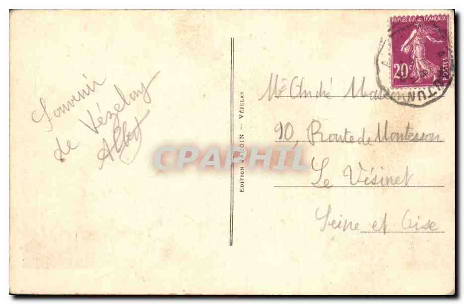 CPA Chateau Vezelay Porte neuve  — Verso
