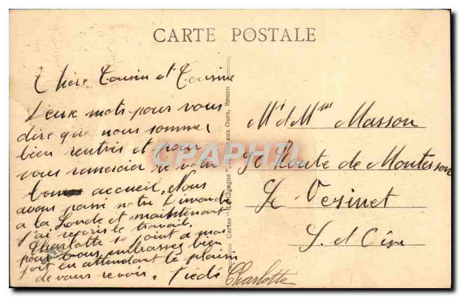 CPA Chateau Rouen Tour ou Jeanne d'Arc fut enfermee — Verso