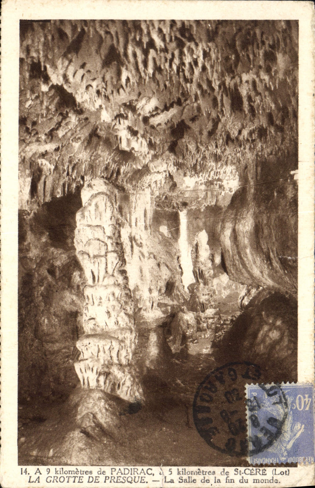 CPA Grotte de Presqsue La salle de al fin du monde Grottes