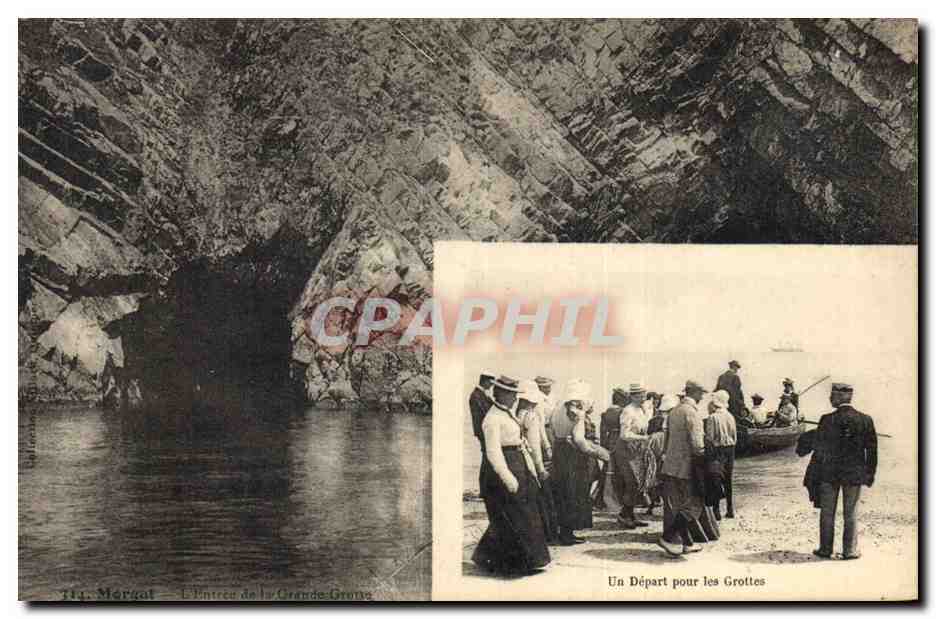 Morgat — L'Entrée de la Grande Grotte et Un Départ pour les Grottes — Éditeur non identifié, n° 114