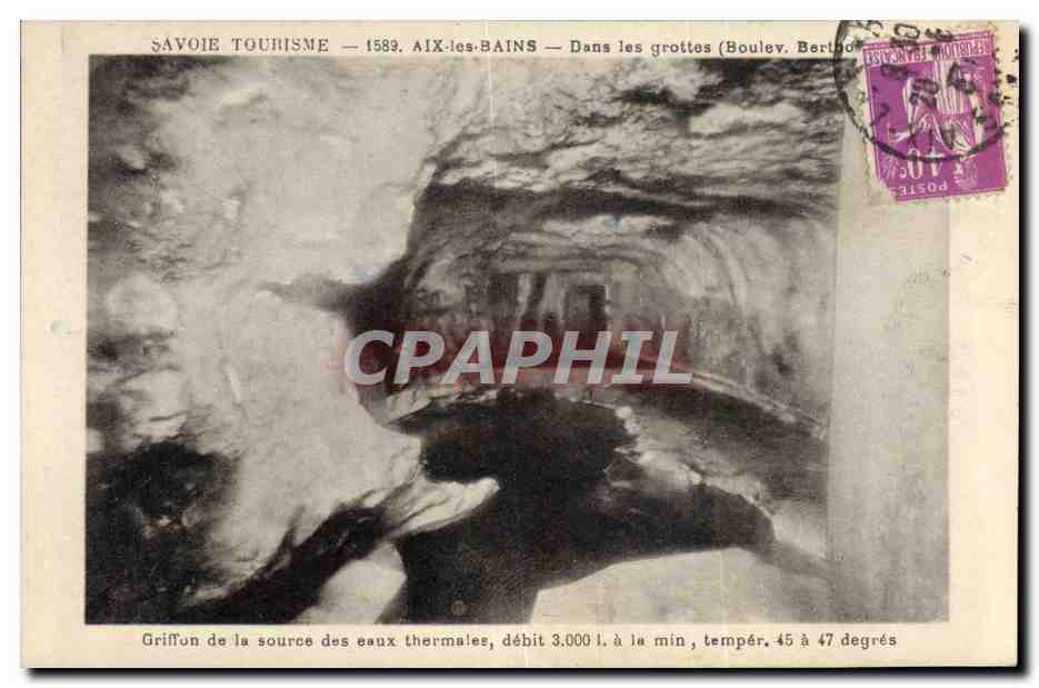 CPA Grotte Grottes Aix les Bains Dans les grottes Griffon de la source des eaux thermales