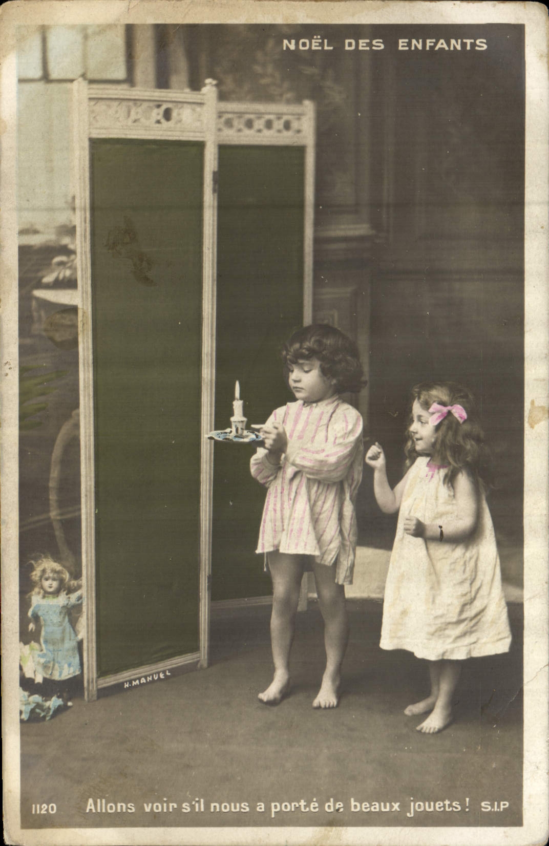 CPA Fantaisie Enfant Poupee Noel des Enfants