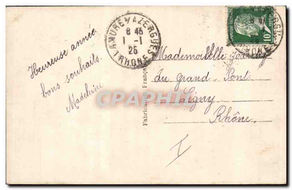 CPA Fantaisie Enfant Poupee Bonne annee Renard — Rückseite
