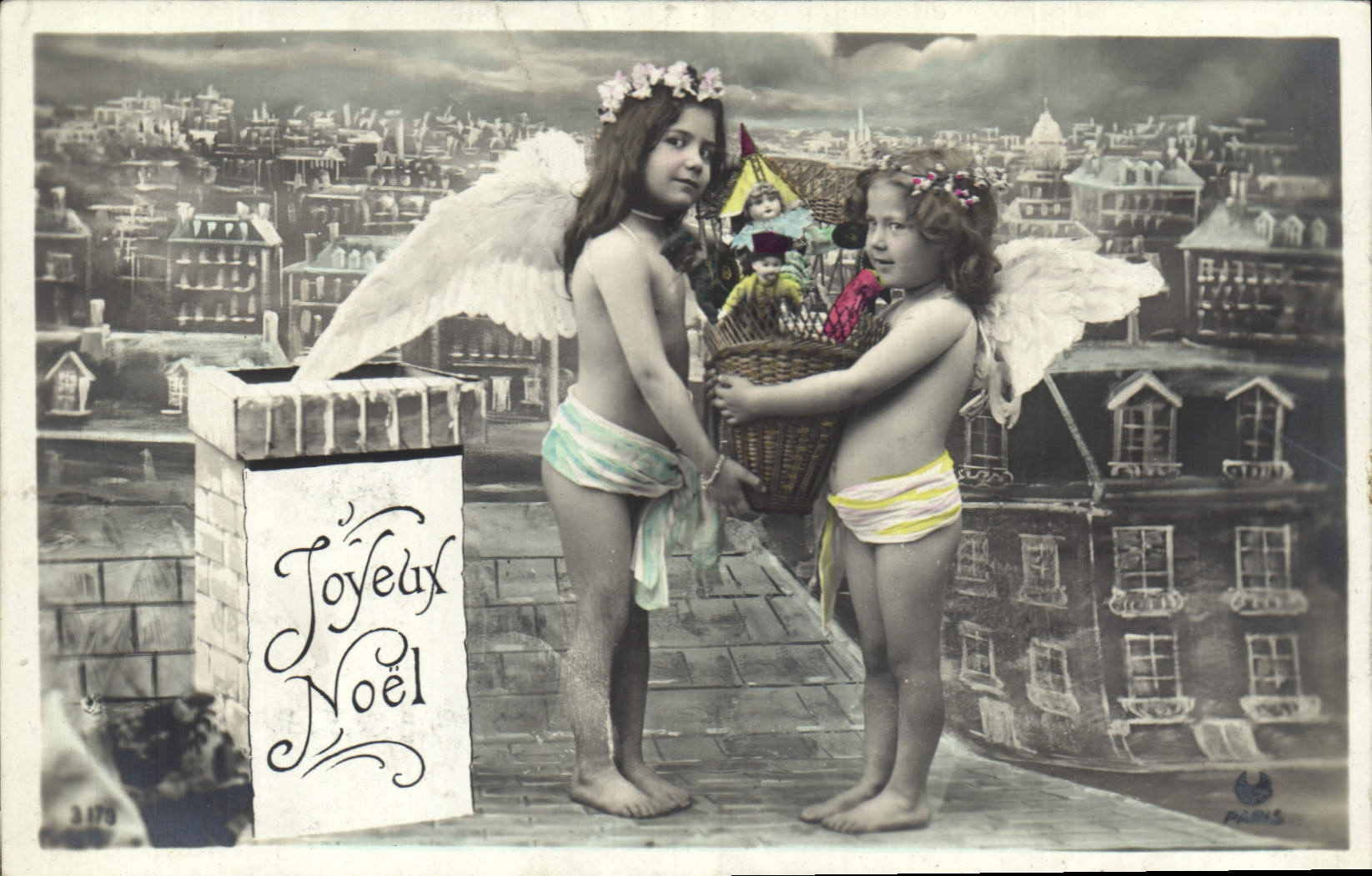 Deux anges sur un toit — Paris — éditeur Paris, n° 3178