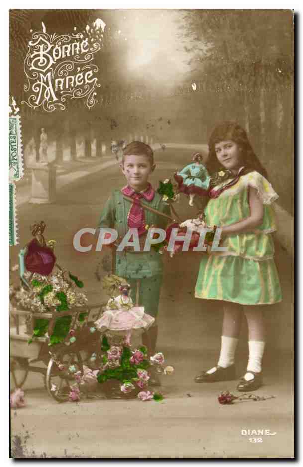CPA Fantaisie Enfant Poupee Enfants Bonne annee