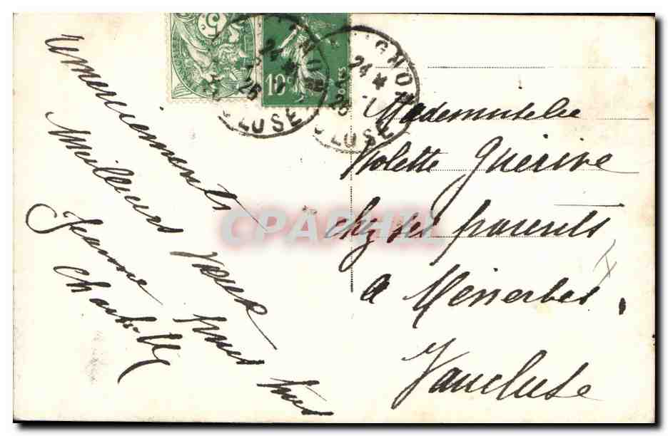 CPA Fantaisie Enfant Poupee Enfants Bonne annee — Rückseite
