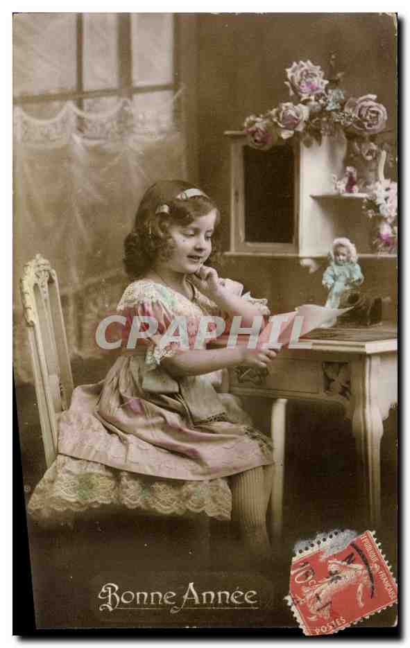 CPA Fantaisie Enfant Poupee Bonne annee