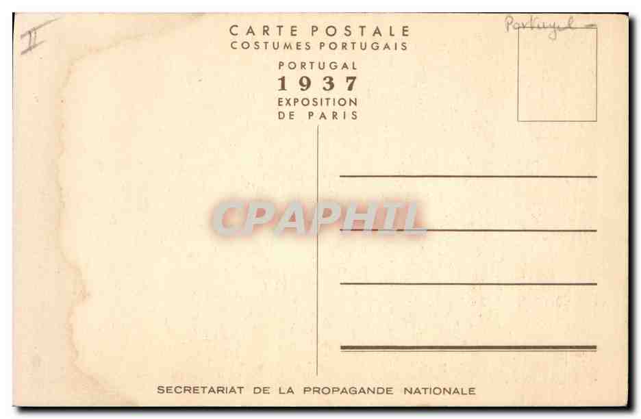 CPA Fantaisie Poupee Femme du peuple Viana do Castelo — Rückseite