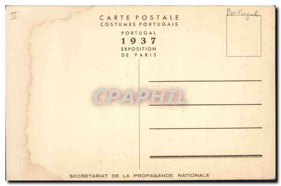 CPA Fantaisie Poupee Couple de pecheurs Nazare — Rückseite