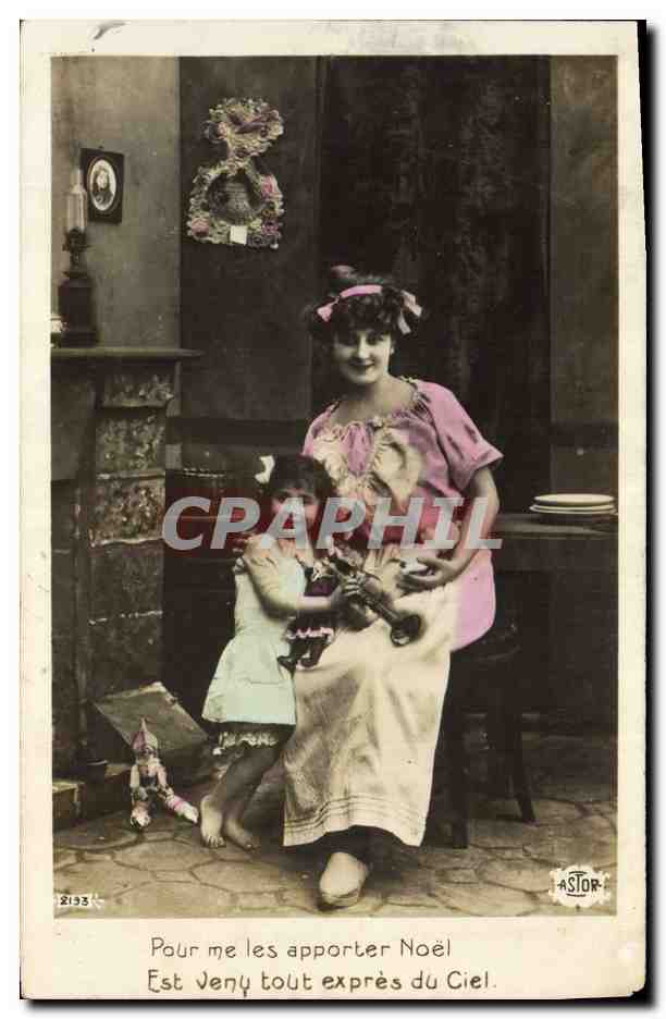 CPA Fantaisie Enfant Poupee Femme Trompette