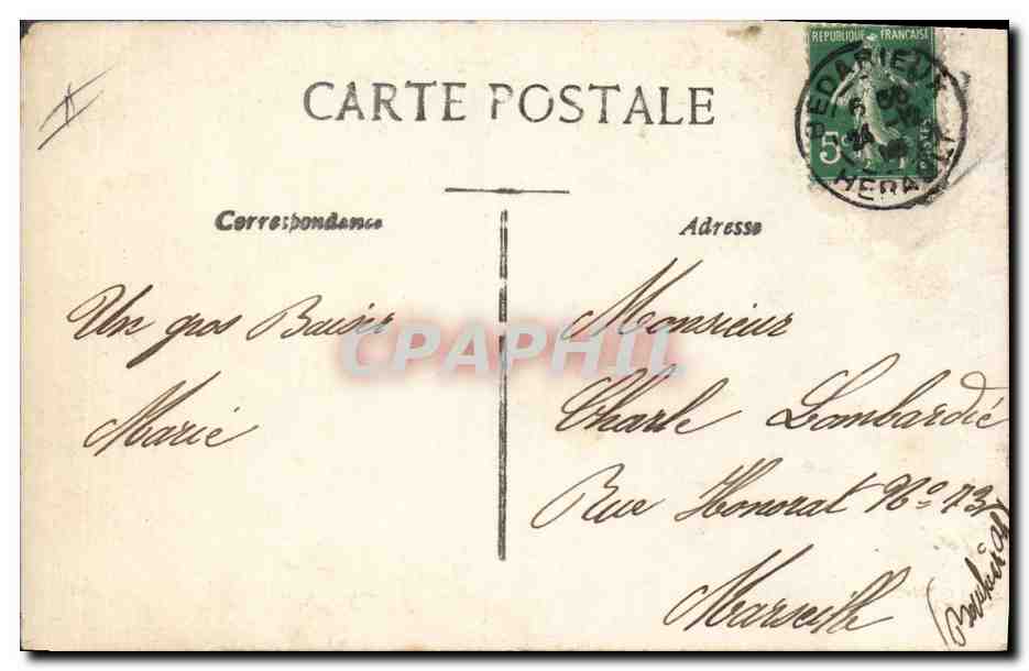 CPA Fantaisie Enfant Poupee Femme Trompette — Verso