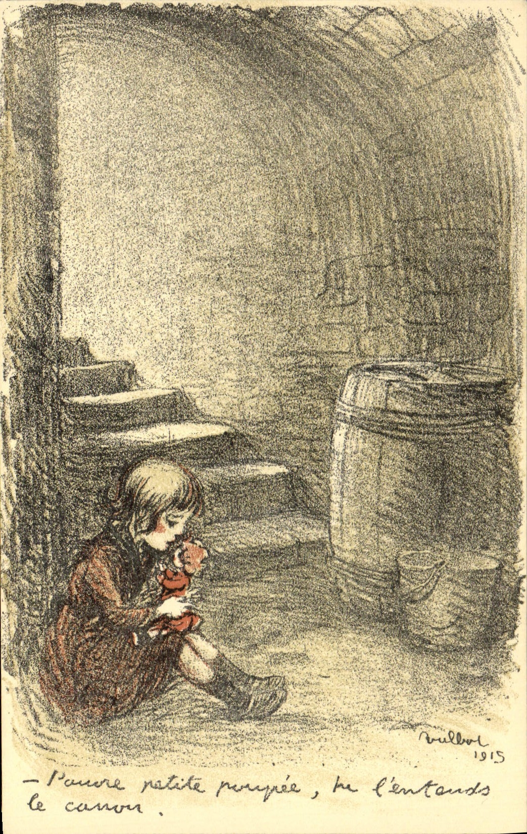 Petite pupille dans une cave — dessin de P. Boulbot — Paris Color, No 56