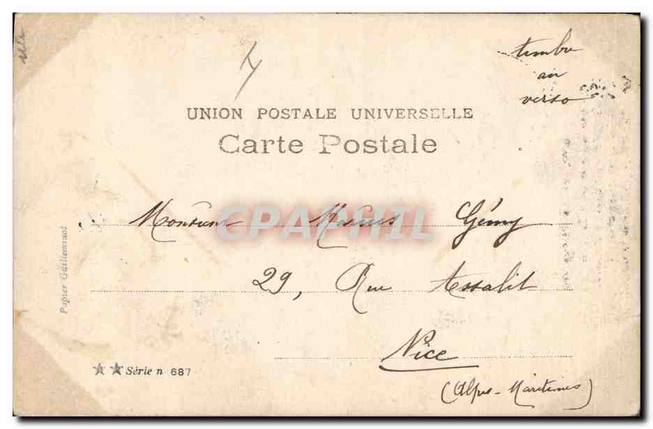 CPA Fantaisie Enfant Poupee Noel de la Chaumiere — Rückseite
