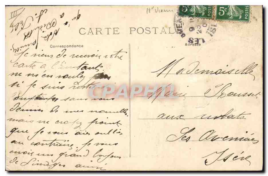 CPA Palais de justice et statue Gay Lussac Limoges Tramway — Verso