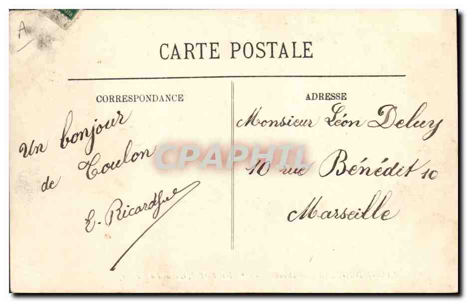 CPA Bateau de guerre Dreadnoughts Diderot Cuirasse d'escadre — Verso