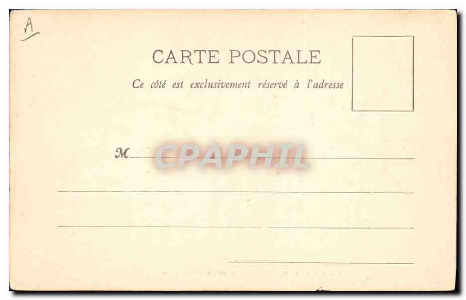 Tarjeta postal antigua Buque de guerra Devastation Escuadra del Mediterráneo en el Golfo de Juan — Reverso