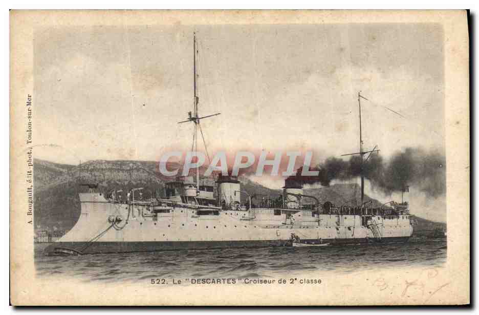 CPA Bateau de guerre Le Descartes Croiseur de 2eme classe 