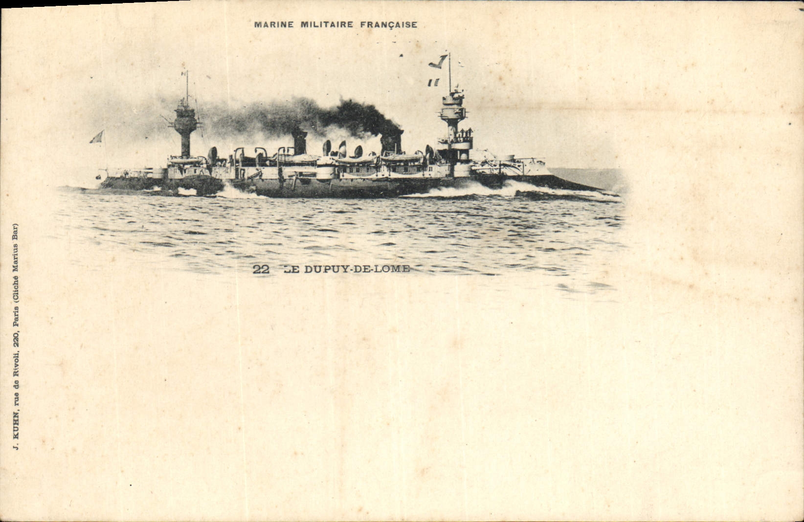 Le Dupuy-de-Lôme — croiseur de la Marine Militaire Française — J. KUHEN, Paris
