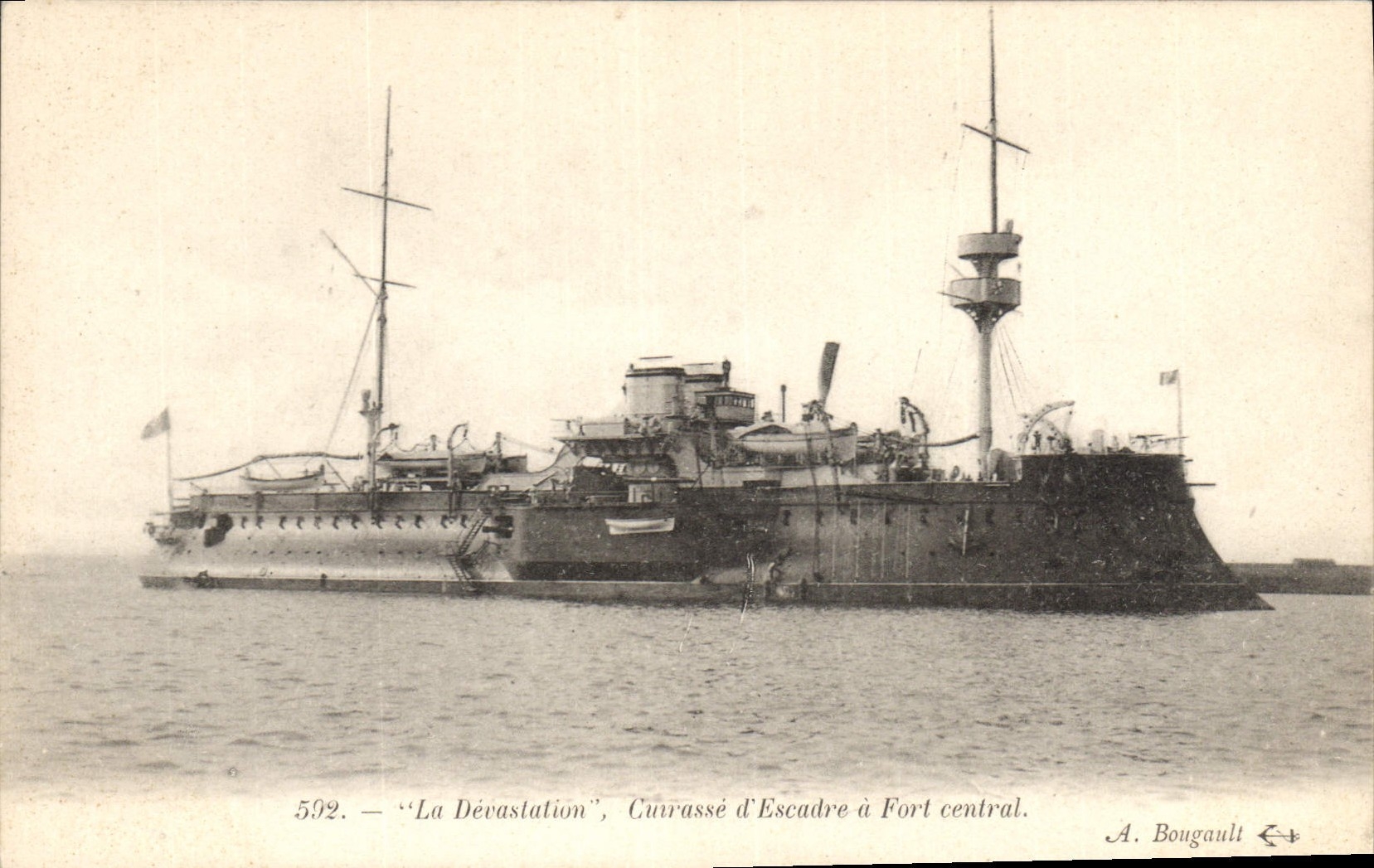 La Dévastation — Cuirassé d'Escadre à Fort central — A. Bougault n°592